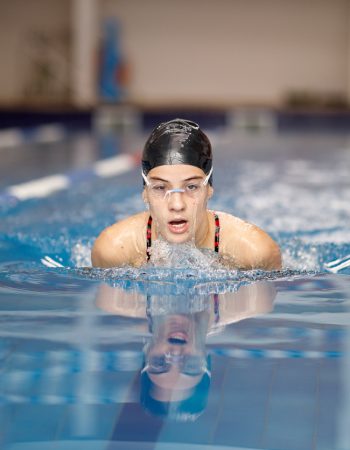 Portraits of swimmers training